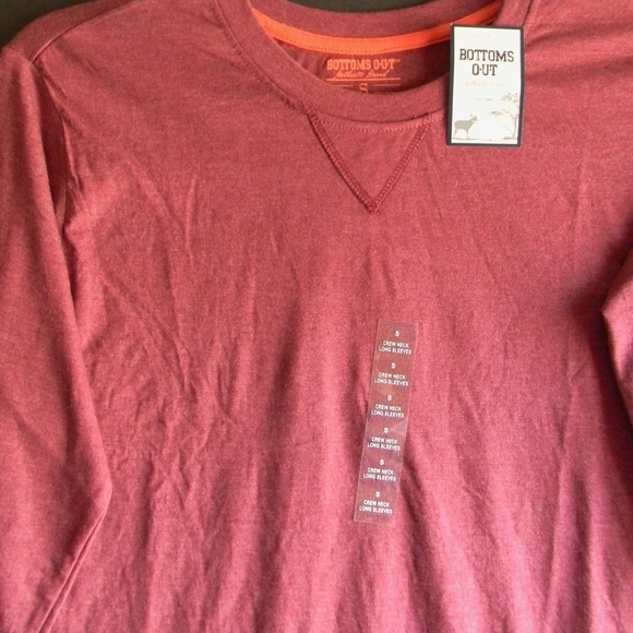 BOTTOMS OUT MEN Small SM Crew Neck NWT Maroon Red - Picture 6 of 8